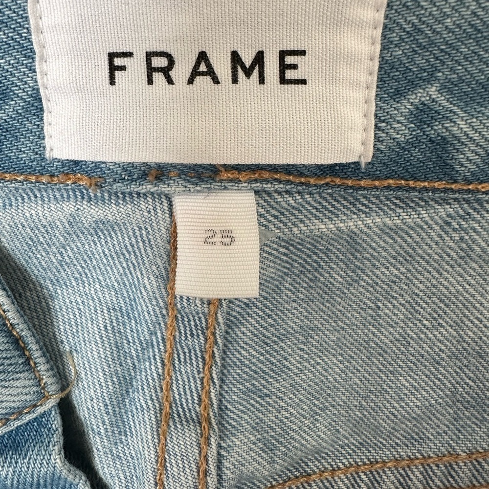 Frame Denim Light Blue Jeans with Silver Button 100%cotton - Picture 5 of 15